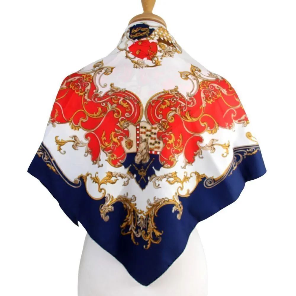 30"x30.5" LAHMY Patricia MULTICOLOR HORSE Equestrian POLYESTER SCARF SHAWL (B46